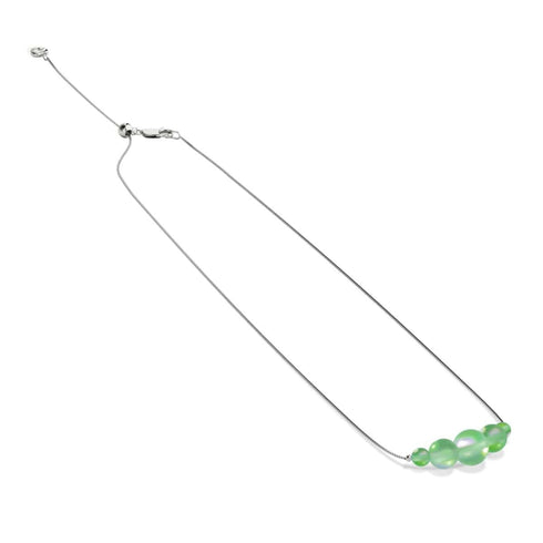 Émeraude | Argent sterling .925 | Collier fermoir infini verre sirène
